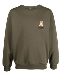 Sweat-shirt en polaire olive Moschino