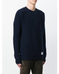 Sweat-shirt en tricot bleu marine Department 5