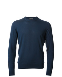 Sweat-shirt en tricot bleu marine Drumohr