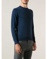 Sweat-shirt en tricot bleu marine Drumohr
