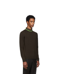 Sweat-shirt en tricot marron foncé Fendi