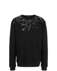 Sweat-shirt géométrique noir Frankie Morello