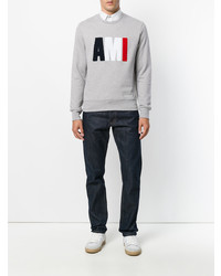 Sweat-shirt gris AMI Alexandre Mattiussi