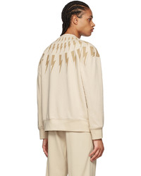 Sweat-shirt imprimé beige Neil Barrett