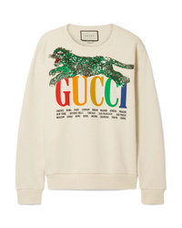 Sweat-shirt imprimé beige Gucci