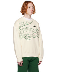 Sweat-shirt imprimé beige Lacoste