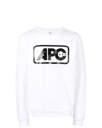 Sweat-shirt imprimé blanc et noir A.P.C.
