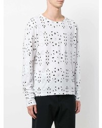 Sweat-shirt imprimé blanc et noir Ann Demeulemeester