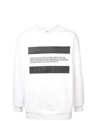 Sweat-shirt imprimé blanc et noir Calvin Klein Jeans Est. 1978