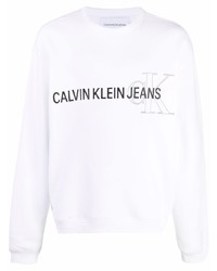 Sweat-shirt imprimé blanc et noir Calvin Klein Jeans