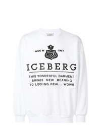 Sweat-shirt imprimé blanc et noir Iceberg