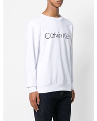 Sweat-shirt imprimé blanc et noir CK Calvin Klein