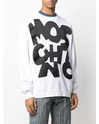 Sweat-shirt imprimé blanc et noir Moschino