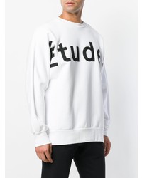 Sweat-shirt imprimé blanc et noir Études