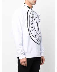 Sweat-shirt imprimé blanc et noir VERSACE JEANS COUTURE