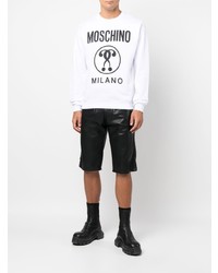 Sweat-shirt imprimé blanc et noir Moschino