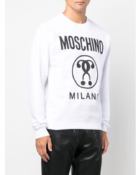 Sweat-shirt imprimé blanc et noir Moschino