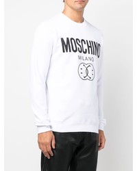 Sweat-shirt imprimé blanc et noir Moschino