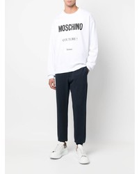 Sweat-shirt imprimé blanc et noir Moschino