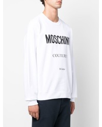 Sweat-shirt imprimé blanc et noir Moschino