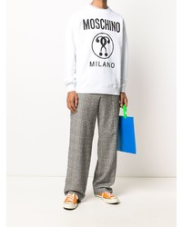 Sweat-shirt imprimé blanc et noir Moschino