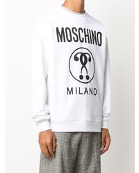 Sweat-shirt imprimé blanc et noir Moschino