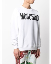 Sweat-shirt imprimé blanc et noir Moschino