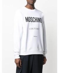 Sweat-shirt imprimé blanc et noir Moschino
