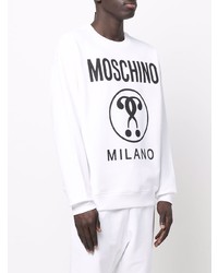 Sweat-shirt imprimé blanc et noir Moschino