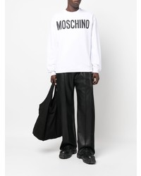 Sweat-shirt imprimé blanc et noir Moschino