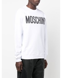 Sweat-shirt imprimé blanc et noir Moschino