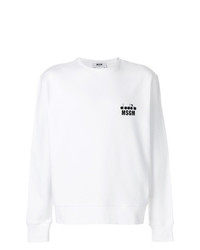 Sweat-shirt imprimé blanc et noir MSGM