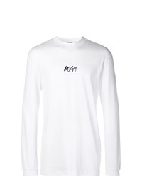 Sweat-shirt imprimé blanc et noir MSGM
