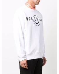 Sweat-shirt imprimé blanc et noir Moschino