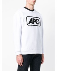 Sweat-shirt imprimé blanc et noir A.P.C.