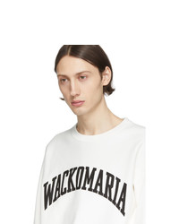 Sweat-shirt imprimé blanc et noir Wacko Maria