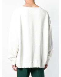 Sweat-shirt imprimé blanc Maison Margiela