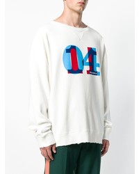 Sweat-shirt imprimé blanc Maison Margiela