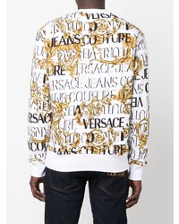 Sweat-shirt imprimé blanc VERSACE JEANS COUTURE