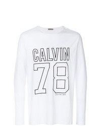 Sweat-shirt imprimé blanc Calvin Klein Jeans