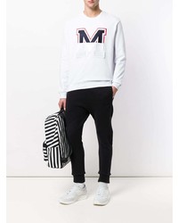 Sweat-shirt imprimé blanc MSGM