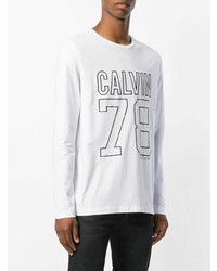 Sweat-shirt imprimé blanc Calvin Klein Jeans