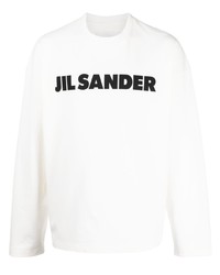 Sweat-shirt imprimé blanc Jil Sander