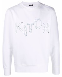Sweat-shirt imprimé blanc Kiton