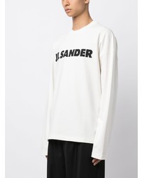 Sweat-shirt imprimé blanc Jil Sander