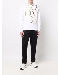 Sweat-shirt imprimé blanc VERSACE JEANS COUTURE