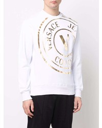 Sweat-shirt imprimé blanc VERSACE JEANS COUTURE