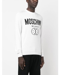 Sweat-shirt imprimé blanc Moschino