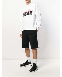 Sweat-shirt imprimé blanc MSGM