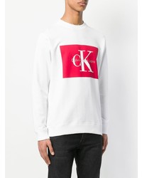 Sweat-shirt imprimé blanc Calvin Klein Jeans